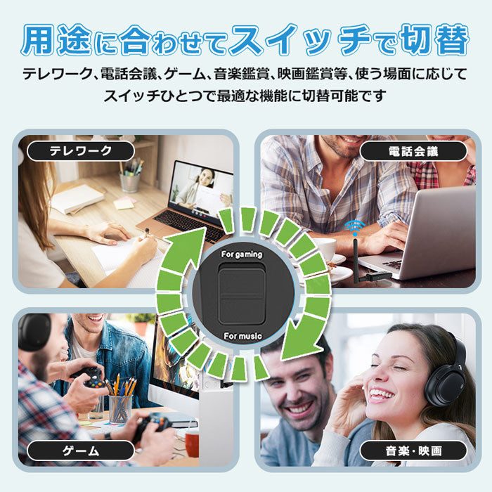 1Mii Bluetooth 5.0 ゲーム用 オーディオアダプタートランスミッター b10pro