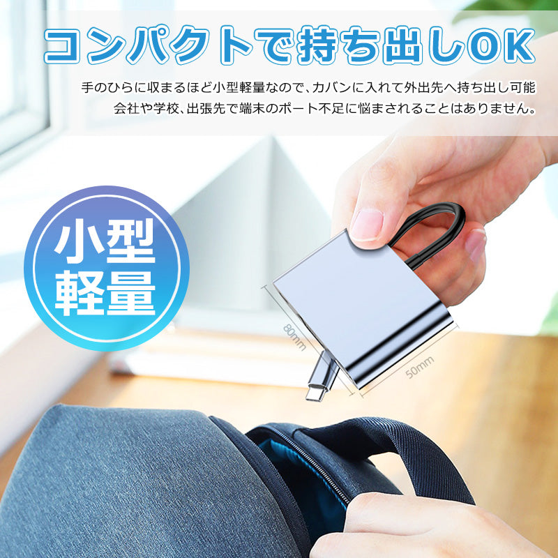 5in1 USB Type-C ハブ 4K HDMI VGA USB 3.0 PD充電 byl2002