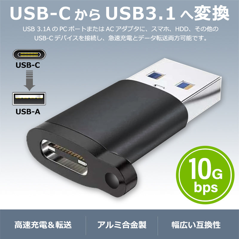 USB-C to USB-A 変換アダプタ USB 3.1対応 idca