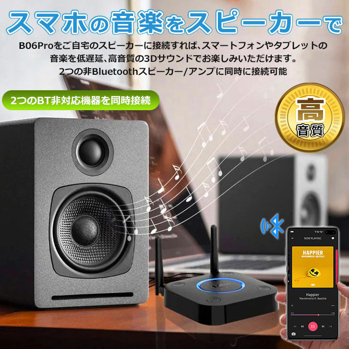 1Mii  bluetooth Hi-Fi 3Dステレオ オーディオレシーバー b06pro