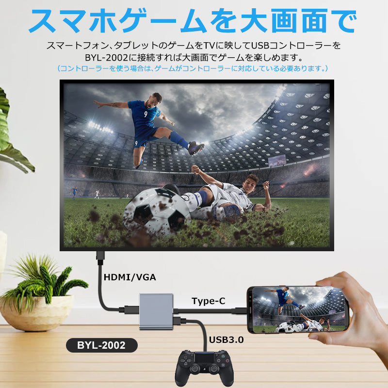 5in1 USB Type-C ハブ 4K HDMI VGA USB 3.0 PD充電 byl2002