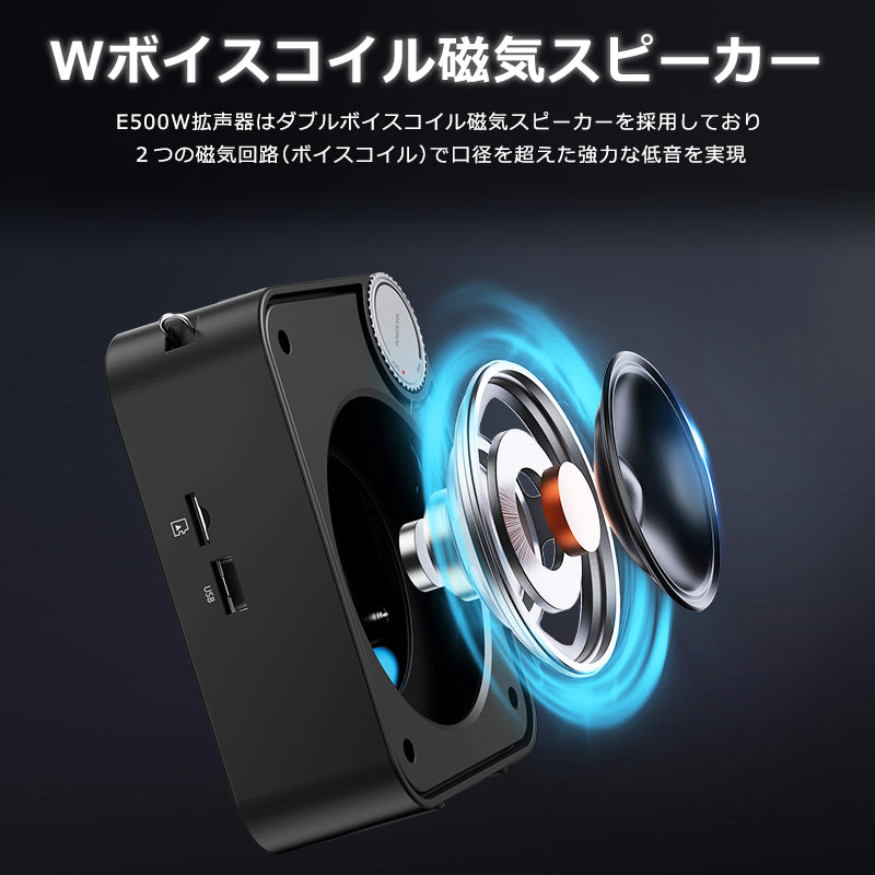 TAKSTAR ポータブル Bluetooth 拡声器 スピーカー ハンドマイク付 e500w