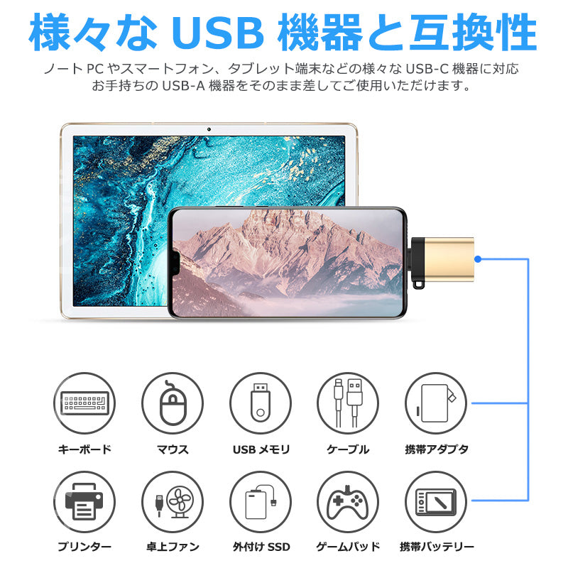 USB-A to USB-C 変換アダプタ USB 3.0対応 idac