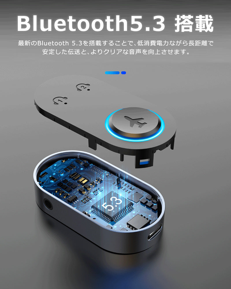1Mii 飛行機用 Bluetooth5.3 ワイヤレス オーディオ トランスミッター br10p