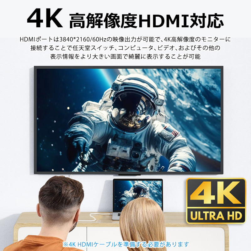 8in1 USB Type-C 透明ハブ 4K HDMI USB3.0 PD対応 LAN ポート SDカード ithub01