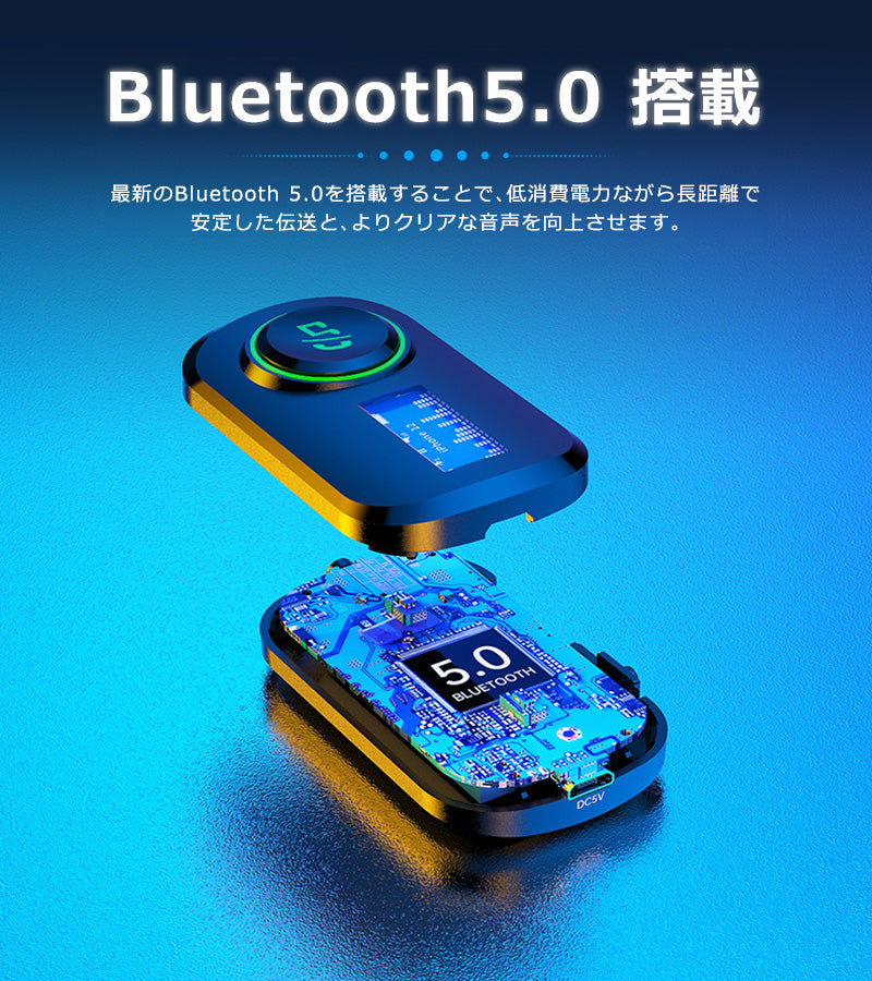 1Mii ディスプレイ搭載 Bluetooth ワイヤレス オーディオ 送受信機 br05