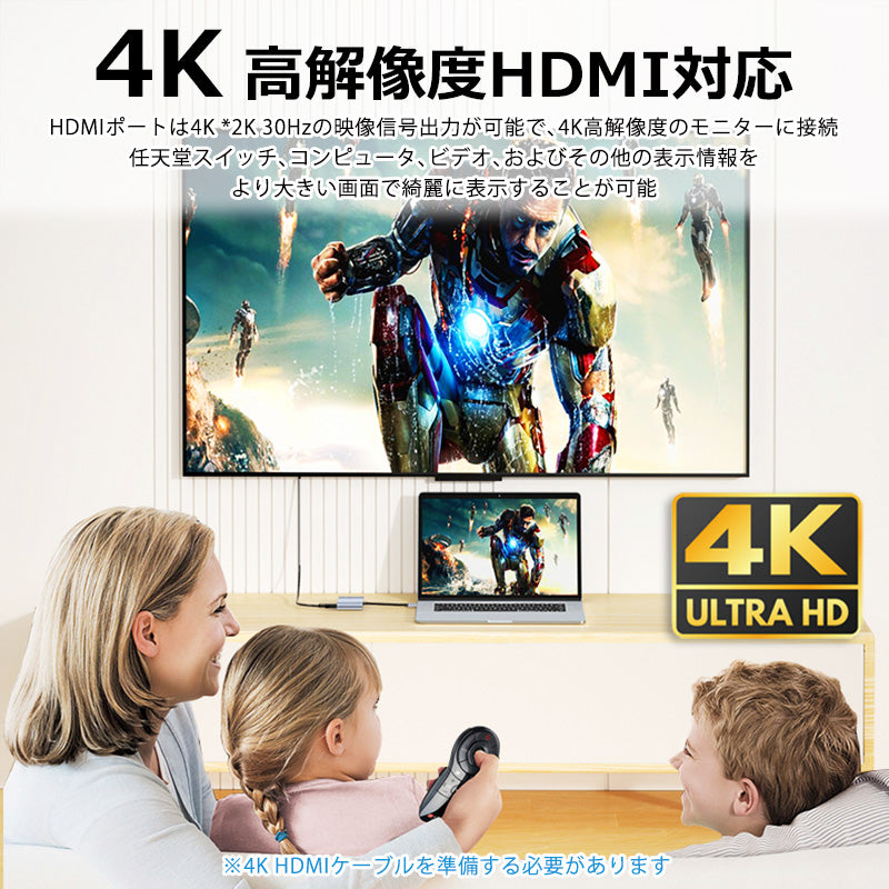 5in1 USB Type-C ハブ 4K HDMI VGA USB 3.0 PD充電 byl2002