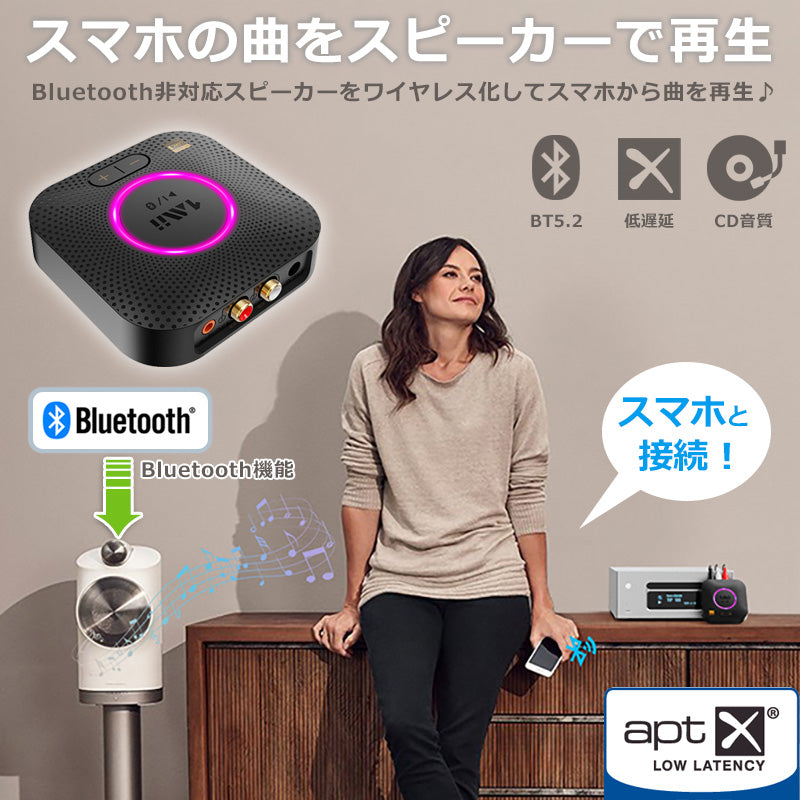 1Mii  bluetooth5.2 LDACハイレゾ オーディオレシーバー b06splus