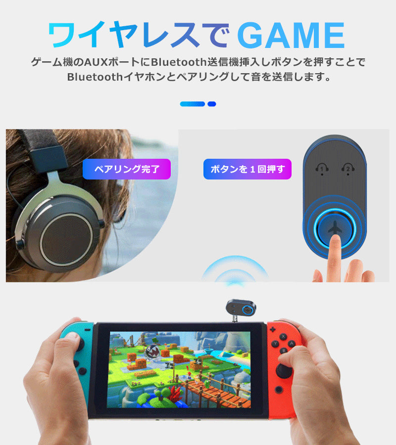 1Mii 飛行機用 Bluetooth5.3 ワイヤレス オーディオ トランスミッター br10p