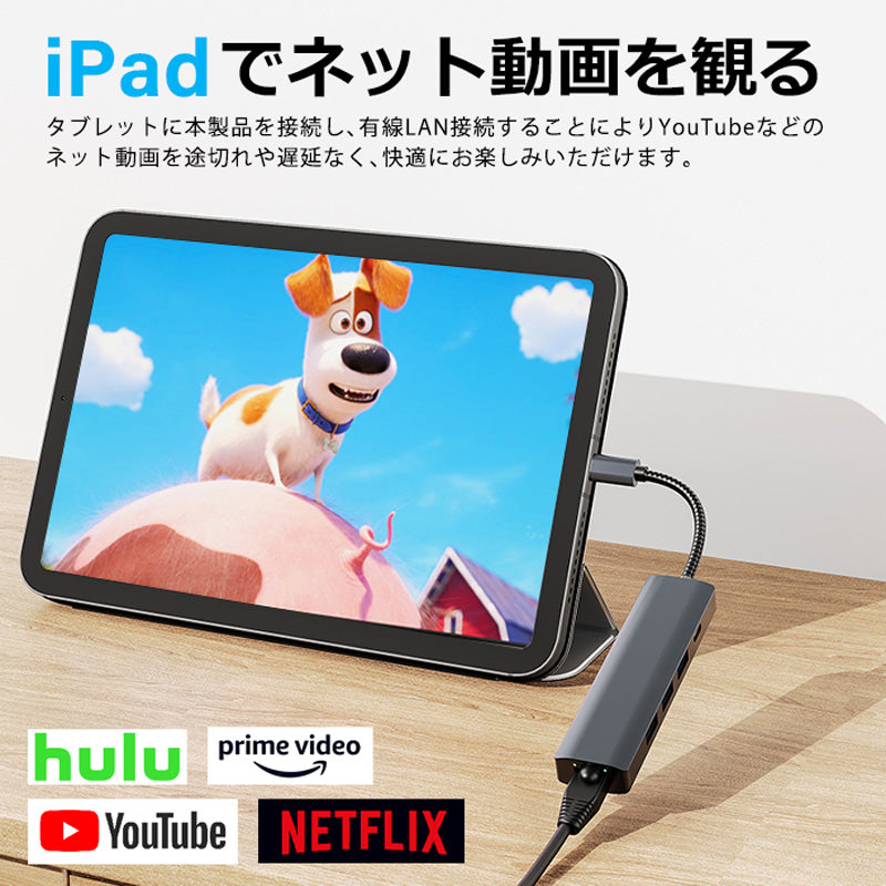 5in1 USB Type-C ハブ USB3.0 PD対応 1Gbps LAN ポート byl2302