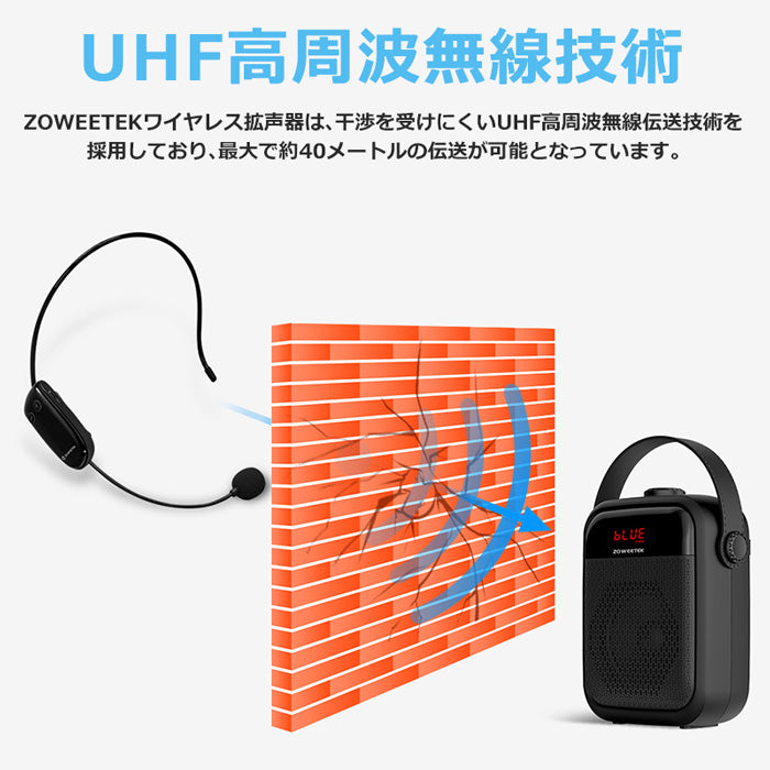 ZOWEETEKハンズフリー Bluetooth ポータブル 多機能 拡声器スピーカー マイク付 zw-h6