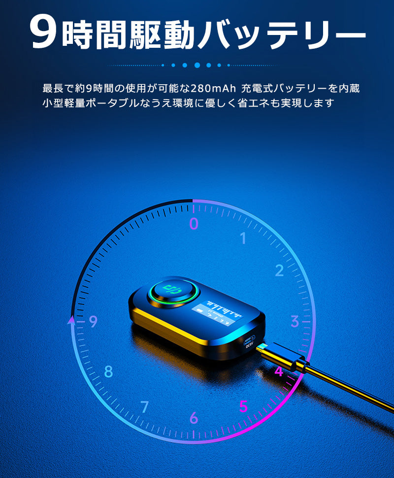 1Mii ディスプレイ搭載 Bluetooth ワイヤレス オーディオ 送受信機 br05
