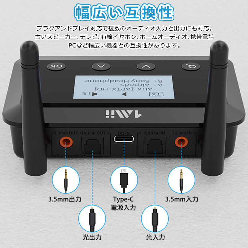 1Mii Bluetooth LDAC ハイレゾディスプレイ搭載 送受信機 b03proplus