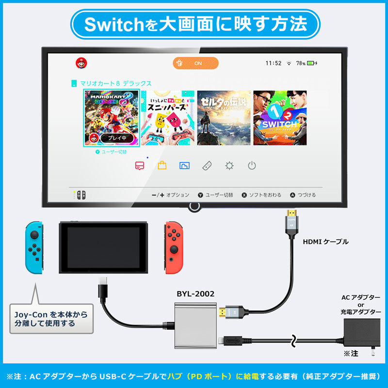 5in1 USB Type-C ハブ 4K HDMI VGA USB 3.0 PD充電 byl2002