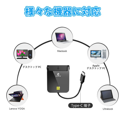 ZOWEETEK ICカードリーダー マイナンバーカード対応 USB-C接続 icr0008c-