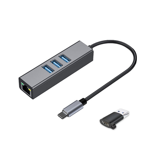 4in1 USB Type-C ハブ 1Gbps LAN SB3.0  USB-A変換アダプタ付 idc2lan3a-a