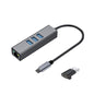 4in1 USB Type-C ハブ 1Gbps LAN SB3.0  USB-A変換アダプタ付 idc2lan3a-a