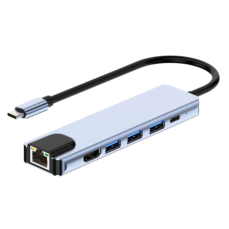 6in1 USB Type-Cハブ 4K HDMI USB3.0 PD対応 LAN ポート byl2007u3