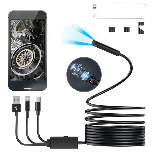 HD 内視鏡カメラ USB USB-C Lightning 接続 8mm 高画素極細レンズ k1-pro8mm