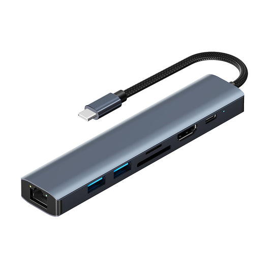 7in1 USB Type-C ハブ 4K HDMI USB3.0 PD充電 1Gbps LAN ポート SDカードリーダー byl2303
