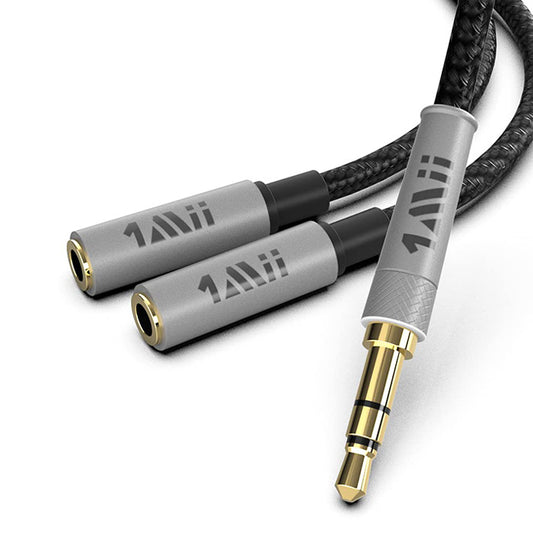 1Mii イヤホンジャック 二股 AUXオーディオ分配ケーブル 30cm cb106