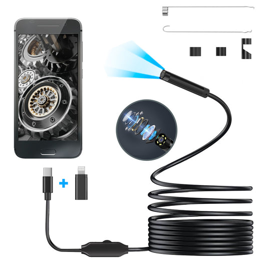 HD 内視鏡カメラ USB-C Lightning 接続 8mm 高画素極細レンズ k1-tc8mm