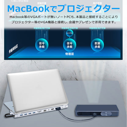 11in1 ノートPC 用USB Type-C 置き型 ドッキングステーション byl2003
