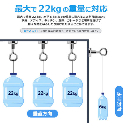 IDETOR製 小型超強力ネオジム磁石 輪形リングフック マグネット 8個セット mthod252