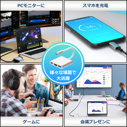 3in1 USB Type-C ハブ 4K HDMI USB 3.0 PD充電 byl2005