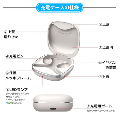 bluetooth5.3 オープンイヤーOWSワイヤレスイヤホン idv49
