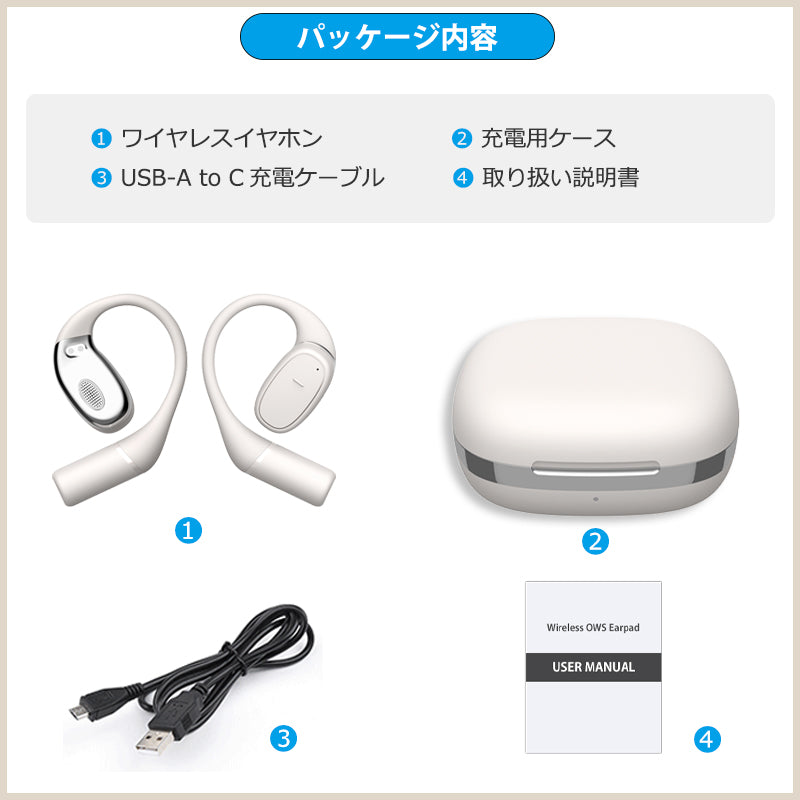 bluetooth5.3 オープンイヤーOWSワイヤレスイヤホン idv49