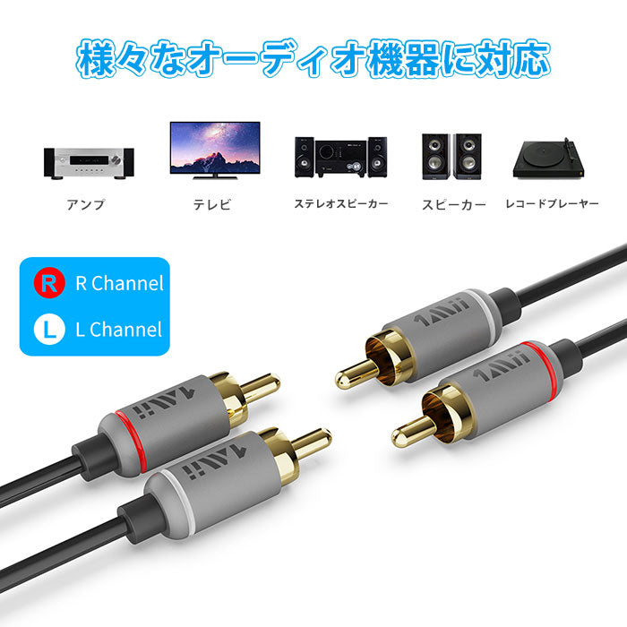 1Mii RCA オーディオケーブル オス-オス 延長 ケーブル cb102