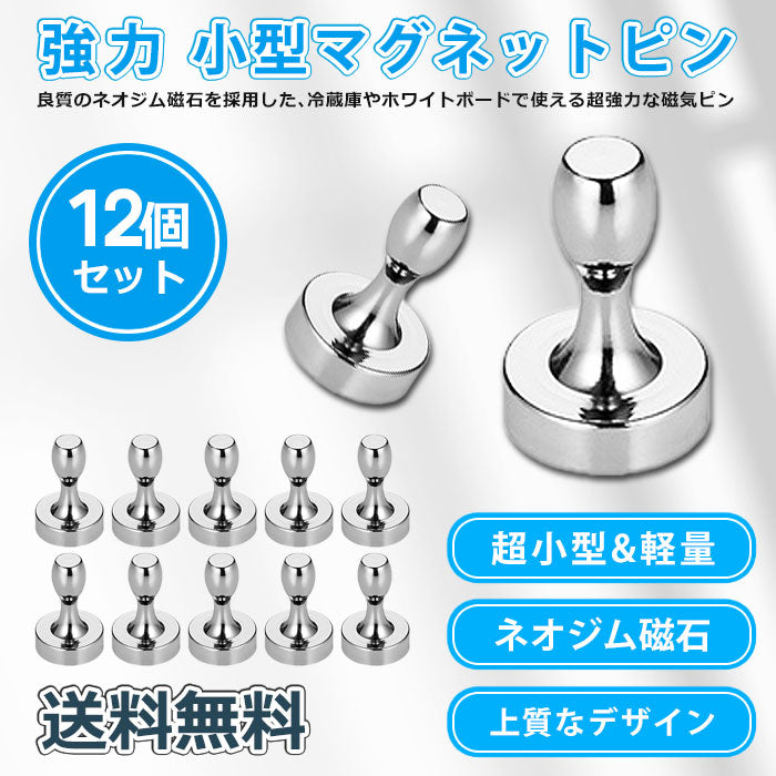 IDETOR製 小型超強力ネオジム磁石 マグネットピン 12個セット j002