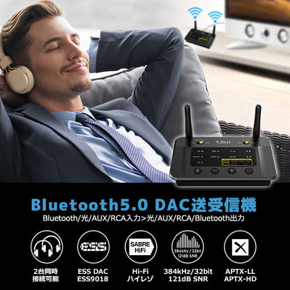 1Mii Bluetooth5.0 ワイヤレス オーディオ送受信機 b03pro