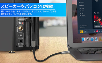 1Mii 3.5mm ステレオミニプラグ to 2RCAオーディオケーブル cb103
