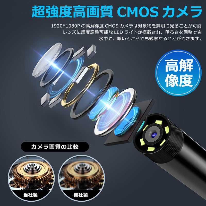 HD 内視鏡カメラ USB USB-C Lightning 接続 5.5mm 高画素極細レンズ k1-pro5mm