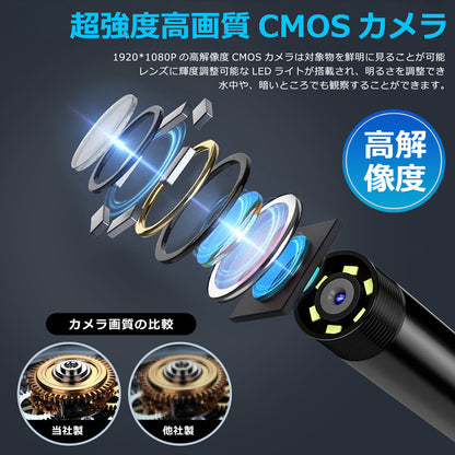 HD 内視鏡カメラ USB USB-C Lightning 接続 5.5mm 高画素極細レンズ k1-pro5mm