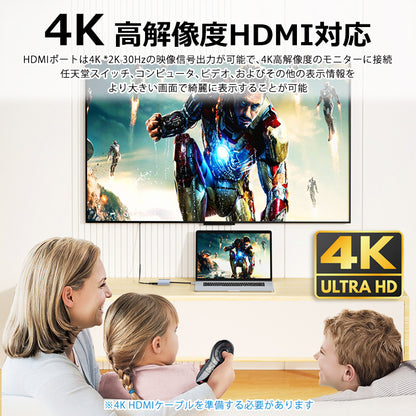 5in1 USB Type-C ハブ 4K HDMI VGA USB 3.0 PD充電 byl2002