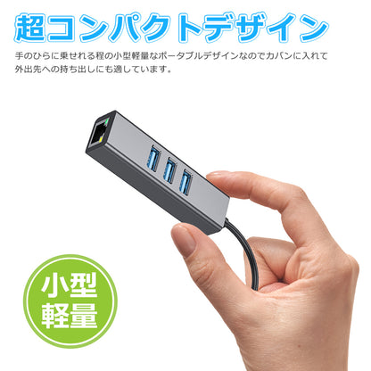 4in1 USB Type-C ハブ 1Gbps LAN SB3.0 idc2lan3a