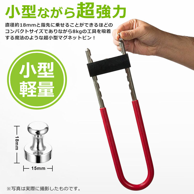 IDETOR製 小型超強力ネオジム磁石 マグネットピン 12個セット mtre1518