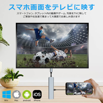 7in1 USB Type-C ハブ 4K HDMI USB3.0 PD対応 SDカードリーダー yg2120