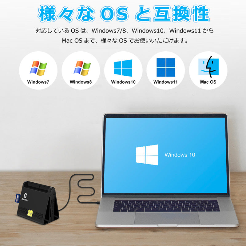 ZOWEETEK スタンド式 ICカードリーダー Micro SDカード対応 icr0010