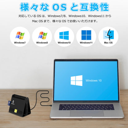 ZOWEETEK スタンド式 ICカードリーダー Micro SDカード対応 icr0010