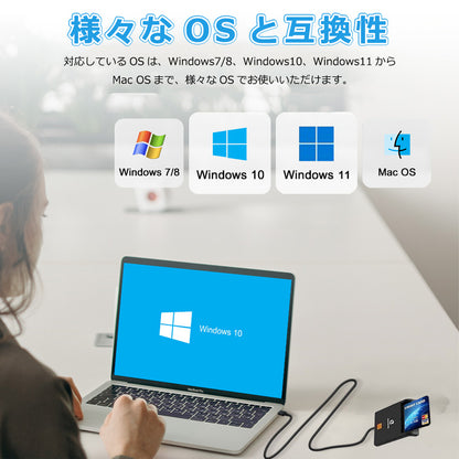 ZOWEETEK ICカードリーダー マイナンバーカード対応 USB-A接続 icr0001