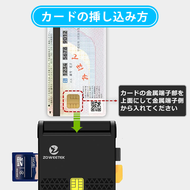 ZOWEETEK スタンド式 ICカードリーダー Micro SDカード対応 icr0010