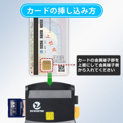 ZOWEETEK スタンド式 ICカードリーダー Micro SDカード対応 icr0007