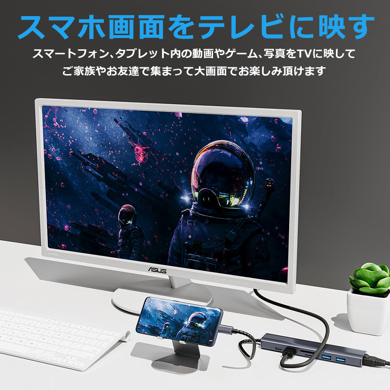 7in1 USB Type-C ハブ 4K HDMI USB3.0 PD充電 1Gbps LAN ポート SDカードリーダー byl2303