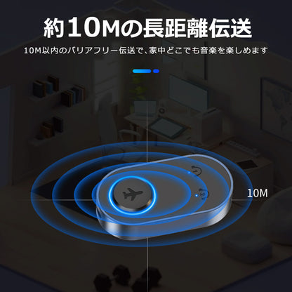 1Mii 飛行機用 Bluetooth5.3 ワイヤレス オーディオ トランスミッター br10p